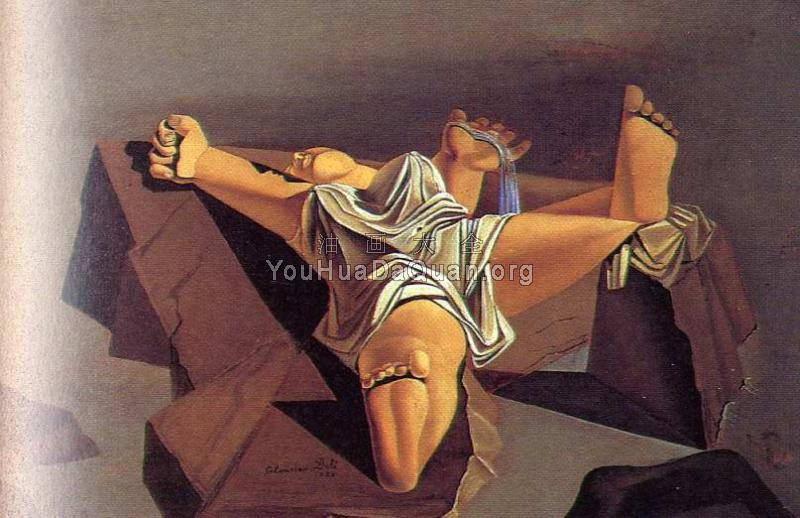 岩石上的人物(睡女人) - 萨尔瓦多·达利